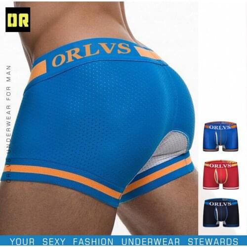 ORLVS factory direct fashion brand new mesh underwear mens breathable comfort sexy boxer shorts men OR118
