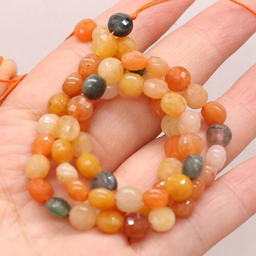 Natural Semi-Precious Stones Beaded 6mm Oblate Colored Hair Quartz Faceted Beads for Charm Jewelry Making DIY Trendy Bracelet