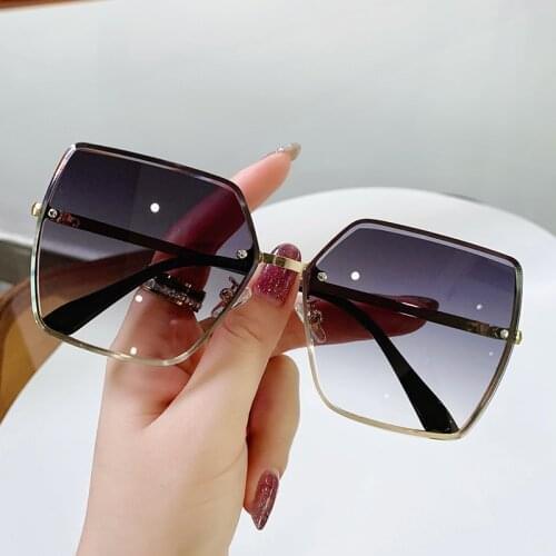 New Fashion Women Sunglasses Gold Luxury Designer Gradient Sun Glasses Female Double Color Lenses Points Lunette De Soleil Femme