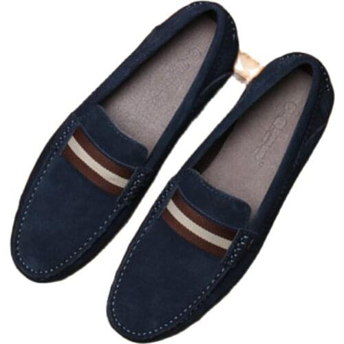 Summer Tsutsu, leather nubuck British leisure shoes, suede shoes, mens shoes breathable, driving wear