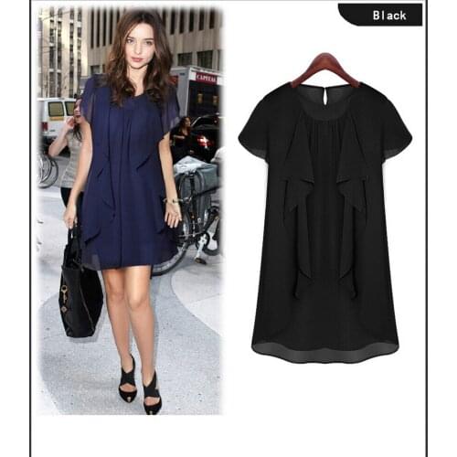 Plus Spring Size Summer Dress Blue Women Fashion High Quality Ladys Clothing Free Shipping