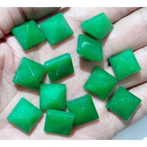 12MM Natural stone Turquoises Tiger Eye Quartz crystal Pyramid Cabochon Pendant for diy Jewelry making necklace Accessories30PCS