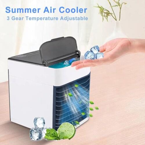 Portable Air Cooling Fan Mini Air Conditioner for Home Air Cooler Multi-Function 3 In 1 Humidifier Purifier Travel Small USB Fan