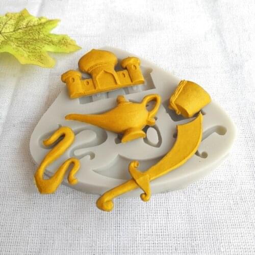 Castle Broadsword Teapot Silicone Mold DIY Fondant Cake Chocolate Mold Decoration accessories, baking utensils