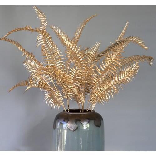 Wedding Home decor golden artificial flower leaf plastic silk plant styles home party flower arrangement materials DIY Bouquet