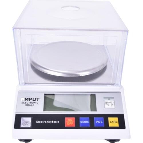 1pcs Precision Laboratory analytical balance 2000g x 0.01g Jewelry diamond gold weighing bench kitchen scale 7.5V 200MA
