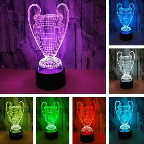 Trophy 3d Lamp Illusion 16 Color Changing Night Light Bedroom Bedside Lamp Dormitory Desk Lamp Competition Prizes Office Decor