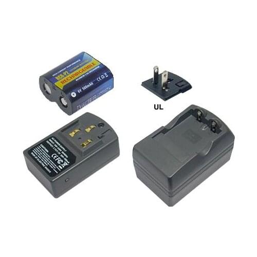 1PCS Rechargeable 6V CR-P2, CR-P2S, CRP2P rechargeable battery + charger