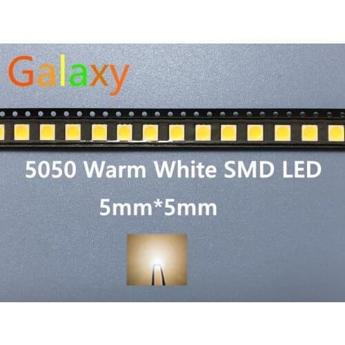 5050 Warm white SMD SMT LED PLCC-6 3-CHIPS 5050 led 60MA Mid-power 10-18LM 0.2W High quality Wholesale 500PCS
