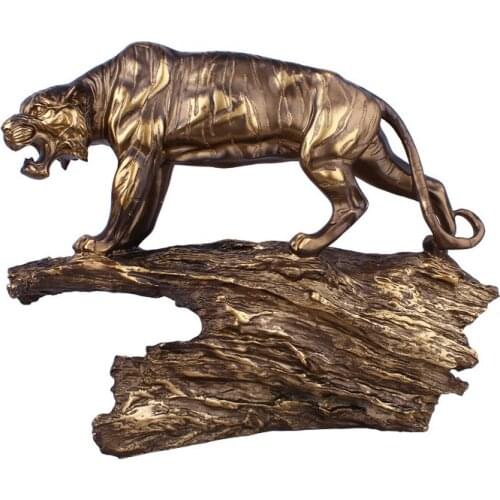 ANTIQUE TIGER SCULPTURE RESIN FIGURINE FOR HOME DECORATION ANIMAL STATUE MODEL CRAFTS BUSINESS DECORATION ORNAMENT OFFICE DECOR