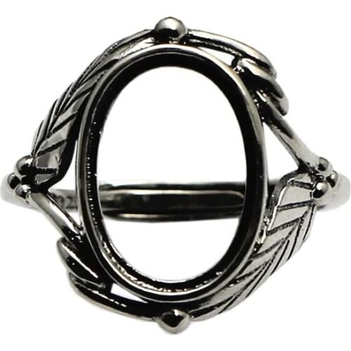 Beadsnice antique silver leaf ring semi mount ring settings 925 sterling silver adjuatable rings for women jewelry ID32259