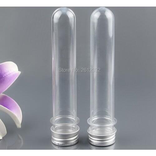 Free Shipping 40ml Empty Clear Plastic PET Mask Test Tube Bottle With Aluminum Cap F2017257