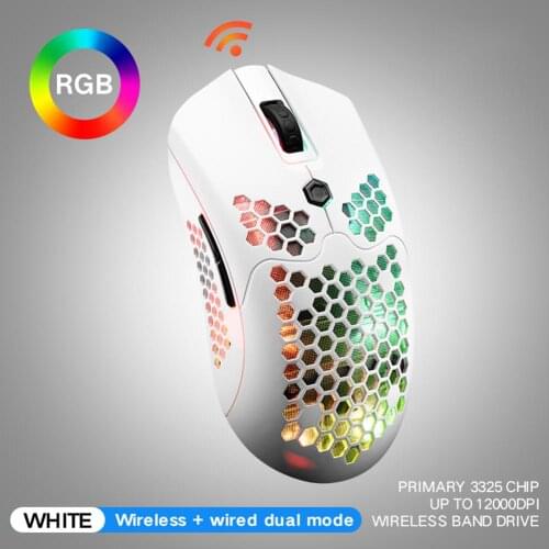 X2 12000DPI Wireless/Wired Honeycomb hollow Dual Mode 7-Key Hollow RGB Laptop PC Mechanical Gaming Mouse