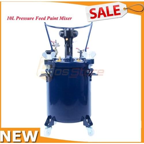 10L Pressure Feed Paint Blender Mixer Tool Pot Tank Sprayer Regulator Air Agitator Paint Tool Pressure Pot Mixing Drum