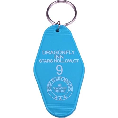 Gilmore girls inspired dragonfly inn key tag hotel room key ring with peace quiet coffee key fob