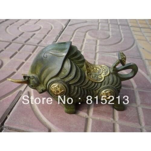Wang 000270 Old China(1742-1789) Bronze statue /sculpture cow , best collection&adornment