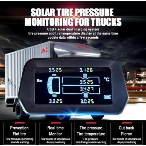 Color screen light truck and heavy truck 4wheel 6wheel intelligent wireless solar charging external tire pressure monitoring