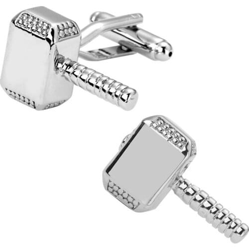 DY-19 High quality mens jewelry shirt cuff Cufflinks Laser Metal Silvery Cufflinks hammer brass laser engraving