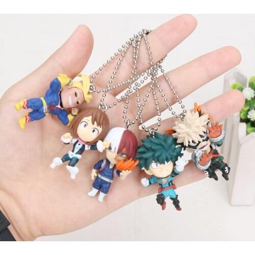 My hero academia figure keyring Midoriya Izuku Shouto Todoroki Katsuki Boku All Might OCHACO URARAKA figure PVC Model Toy