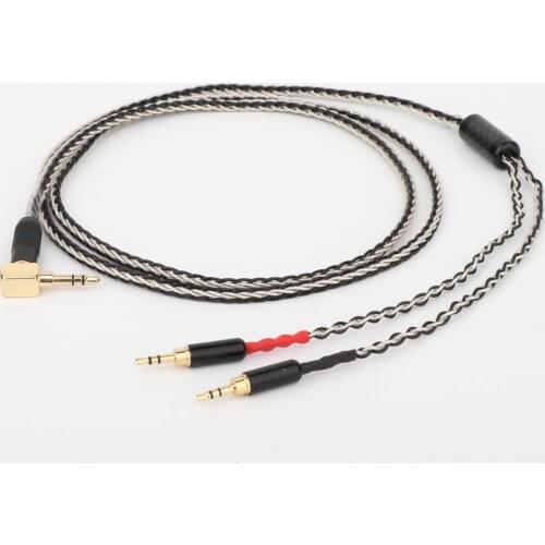 Hifi 3.5mm Right angled Male to Dual 2.5mm Male Compatible Headphone cable with Hifiman HE400S HE-400I HE-400i HE560 HE1000