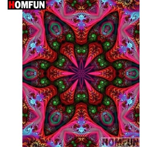 HOMFUN Paint With Diamond Embroidery "Mandala flower" Diamond Painting Full Square Round Picture Of Rhinestone Decor A27381