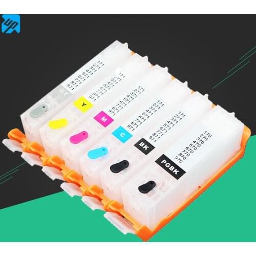 6PCS PGI-570 CLI-571 refillable ink cartridges For canon MG7750 MG7751 MG7752 MG7753 PRINTER with auto reset chips PGI570