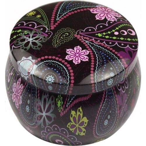 Pretty Tinplate Candy Cookies Gift Tea Can Biscuit Storage Box Round Container Gift Party Wedding Supply Storage rangement