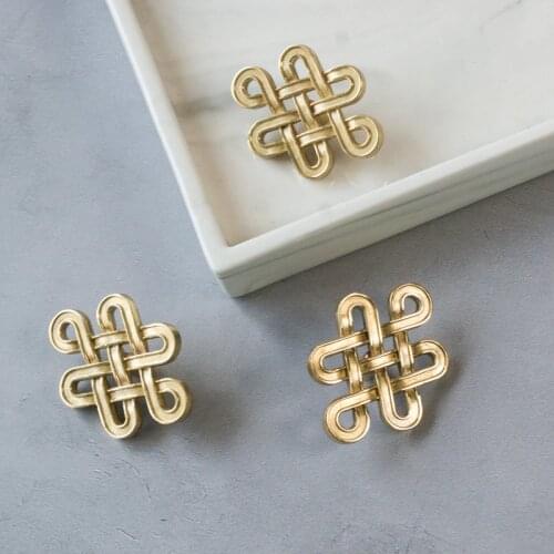 Creative Chinese Knot Brass Handle Wardrobe Kitchen Cabinet Door Handles and Pulls Drawer Knobs Decor Furniture Handles Hardware