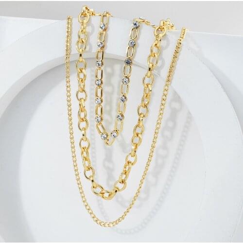Lifefontier Punk Multi-layer Gold Silver Color Chains Necklace for Women Men Vintage Crystal Choker Metal Necklaces Jewelry 2021