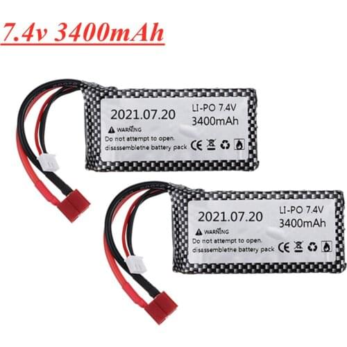 7.4v 3400mah Lipo Battery For Wltoys 12428 12423 RC Four-wheel RC Vehicle Car 3200mAH 7.4v Battery For Feiyue 03 Q39 RC Part