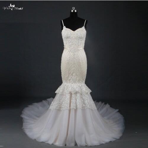 LZ169 Wedding Gown Aliexpress Heavy Beading Long Train Mermaid Wedding Dress