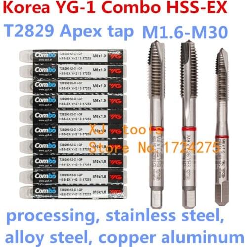 M1.6 M2 M2.5 M3 M4 M5 M6 M8 M10 M12 M14 M16 M`8 M20 M22 M24 M27 M30 100% Korea YG-1 T2829 Combo HSS-EX Apex Tap