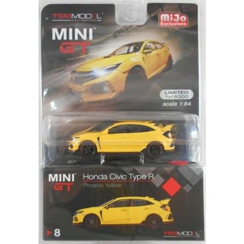 Mini GT cars 1/64 MIJO 2019 Honda Civic Type R TSM-8 Collection of cars, childrens Christmas gifts