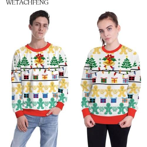 Fashion 2020 Ugly Christmas Unisex Sweaters Funny Novelty 3D Cartoon Printed Tops Autumn Winter Holiday Mans Gifts Jumpers