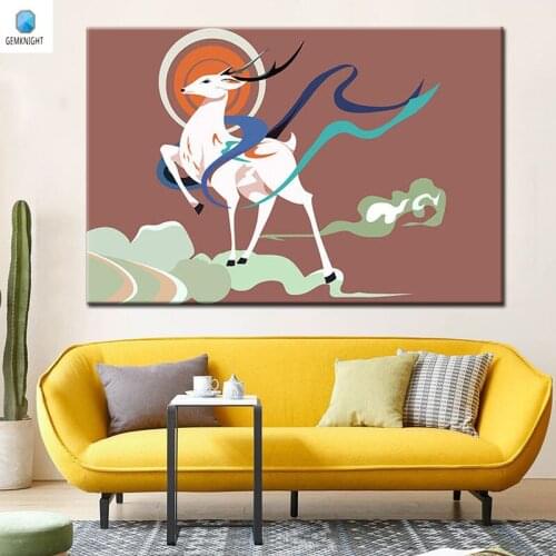 Modular painting cartoon cute The Nine-Colored Deer digital paint by numbers diy digital painting home decor for kids room