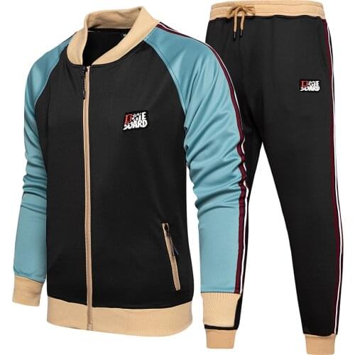 Mens Fashion Tracksuit 2020 Brand New Sweat Suits Stand Collar Baseball Jacket Sweatpants 2 Piece Set Men Sportswear Jogger Set
