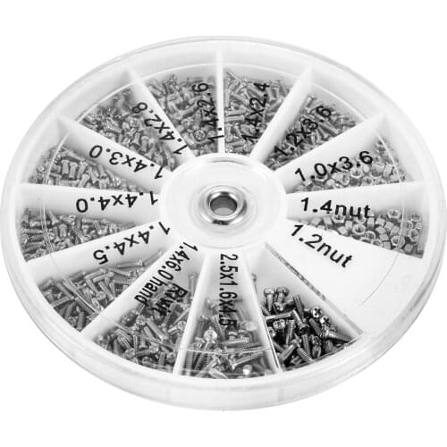 600pcs Nuts Screws Assortment Kit 12 Kinds Stainless Steel Small Screws Nuts M1 M1.2 M1.4 M1.6 For Watches Glasses Electronics