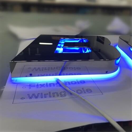 Outdoor Lighting Sign 3D Halo Lit Led Letter Luminous Polished 316 Stainless Steel Back Lit Metal Signage for Yacht Boat