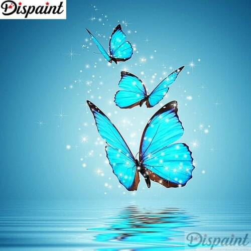 Dispaint Full Square/Round Drill 5D DIY Diamond Painting "Water butterfly" Embroidery Cross Stitch 3D Home Decor A11057