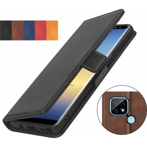 Pu leather Fitted Case for OPPO Realme C21 card holder Wallet Cover Short-buckle Flip book holster protective phone bag case GG