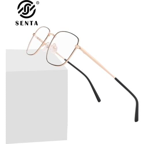 Senta Men Fashion Glasses Frames Rose Gold Fillet Square Male Eyeglasses Eyewear Optical Prescription Myopia Hyperopia 4 Colors