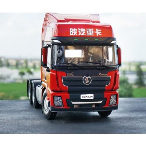 Original factory authentic 1:24 shaanxi SXQC Deron Delong X3000 WP13 RED diecast alloy heavy truck semi-trailer tractor model