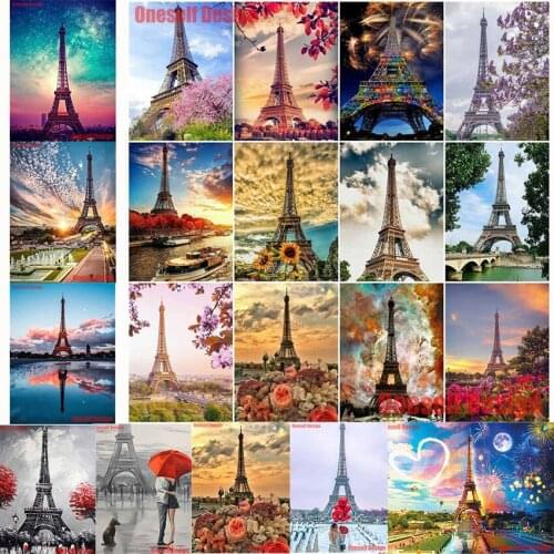 Popular 5d diamond painting full French tower 3d diamond mosaic sale tower diamond embroidery christmas decorations for home