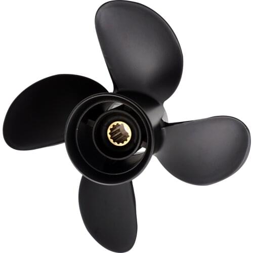 Free shipping 4 blade 4x10 5/8x12 for Hidea 25-60hp Aluminium propellers 13 teeth right hand boat accessories marine propeller