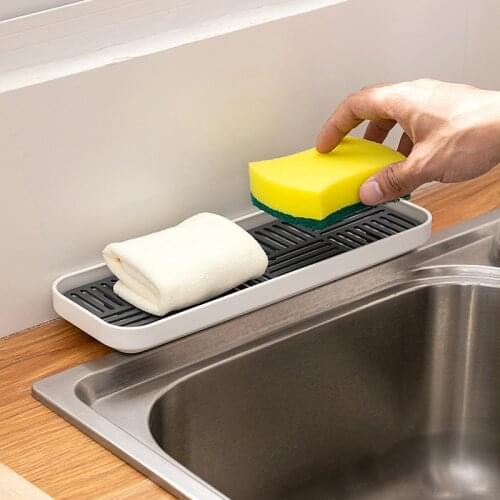 Sink Organzier Soap Rack Sponge Holder Bottle Cup Tableware Drains Tray Dish Washing Scrubber Kitchen Storage
