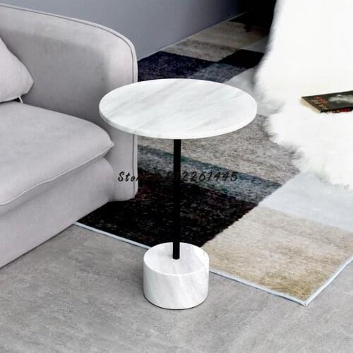 Light luxury marble side table corner table small coffee table net red modern minimalist bedroom living room sofa side cabinet N