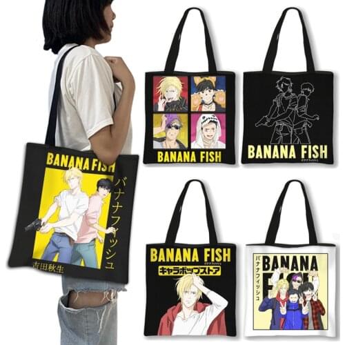 Anime Banana Fish Shopping Bags Ash Lynx Shoulder Bags for Travel Women Handbag Harajuku Canvas Totes Bag