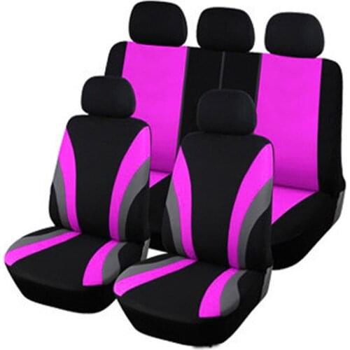 Universal Car Seat Cover Set 9Pcs Seat Covers Front Seat Back Seat Headrest Cover Mesh Black and Gray 5 Styles Optional