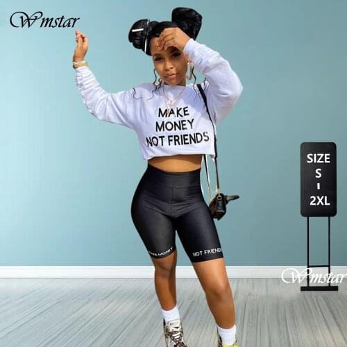Crop Top and Shorts Women Sets Letter Print Casual Streetwear Tracksuit Joggers Bikers Girl Two Piece Set Wholesale Dropshpping