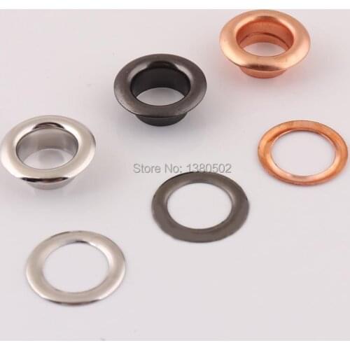 100pcs/lot 13mm outer Gunmetal/silver/rose gold color Copper Grommets Eyelets with washer DIY Handmade accessories